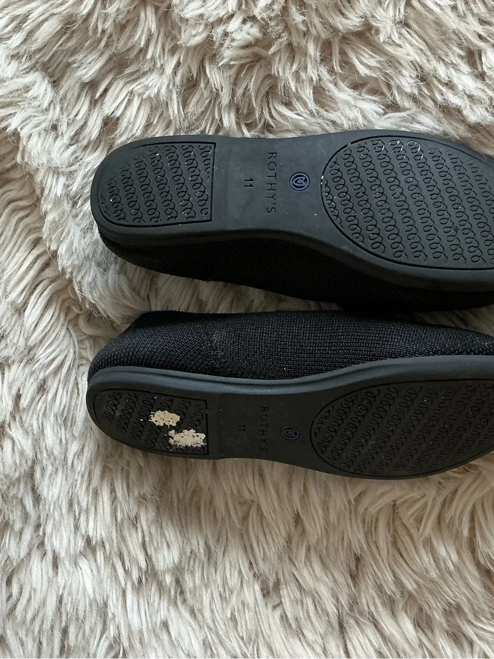 Rothy's Kids Black Slip-Ons with Blue Trim
